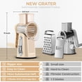 thumbnail image 2 of Rotary Cheese Grater with Handle - Vegetable Shredder with 5 Well-designed Blades & Strong Suction Base,Round Mandoline Slicer & Food Chopper for Kitchen,with Blade Storage Box, 2 of 8