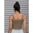 thumbnail image 2 of Unique Bargains Women's U Back Shapewear Muscle Tank Top With Built In Bra M Brown, 2 of 6