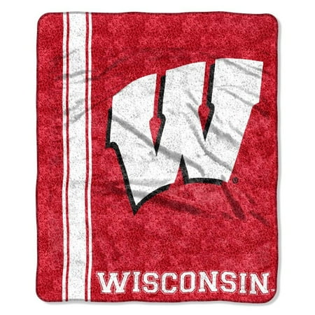 Wisconsin Badgers NCAA Jersey Design Sherpa 50x60 Fleece Plush Throw
