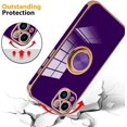thumbnail image 4 of Funda compatible con iPhone 14 Plus de 6,7 pulgadas para mujeres y niñas, con anillo magnético giratorio de 360 grados, soporte de pie, suave, delgada, a prueba de golpes (morado oscuro), 4 of 8