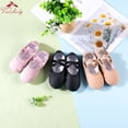 thumbnail image 2 of PU Leather Pointe Shoes Full Sole Dance Slippers Children Ballerina Practice Ballet Dancing Training Use 3 Colors FWZ, 2 of 6