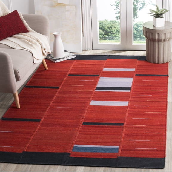 Safavieh Kilim Abel Geometric Wool Area Rug, Red, 4' x 6'