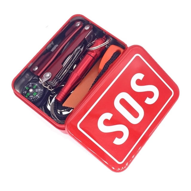 Kit de supervivencia Sos 6 en 1 para senderismo de montaña al aire libre BPA4