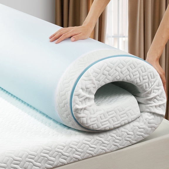 3 inch Gel Memory Foam Mattress Topper with Removable & Washable Cover for Cooling Sleep,Pressure Relief ,Non-Slip Design,CertiPUR-US Certified - Queen