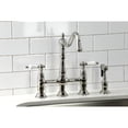 thumbnail image 2 of Kingston Brass KS1276PLBS Heritage Bridge Kitchen Faucet with Brass Sprayer, Polished Nickel, 2 of 5