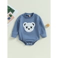 thumbnail image 2 of Wassery Baby Boys Girls Sweatshirt Rompers Toddler Bear Embroidery Long Sleeve Jumpsuit for Newborn Infant Fall Clothes, 2 of 9