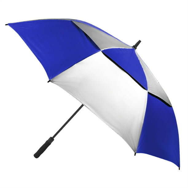 WeGuard 60 Double Canopy Large Golf Umbrella, Automatic Open Windproof  Sun&Rain UV Sun Protection, Blue&Silver