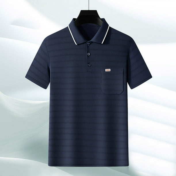 pstuiky camisetas de hombre, Camisa informal de manga corta con cuello vuelto, cómoda y lisa, para hombre camisas casuales para hombre xxl