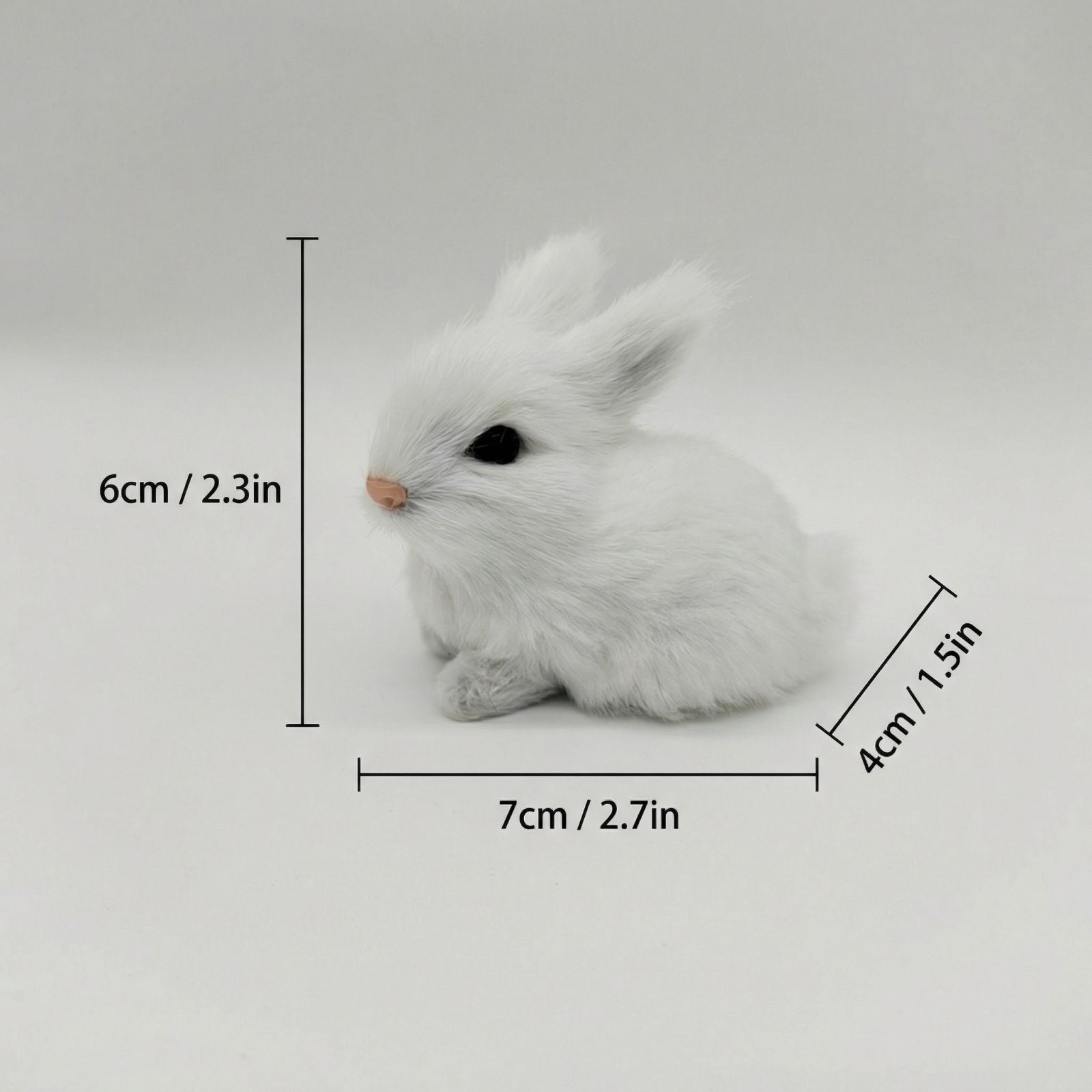 Stuffed Animals Rabbit Plushie Soft Cuddly Bunny Toy for Kids & Adults – Cute Mini Plush Toys for Comfort, Decoration, Gifts – 18.5cm Tall Adorable Stuffed Plushies White