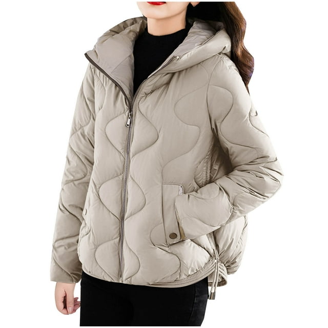 Parkas pour Femmes, Mode Décontractée Couleur Unie Rembourrée Garde au Chaud Protection contre le Froid Manches Longues, Manches Longues pour Femmes