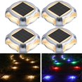 thumbnail image 1 of Luces solares para terraza AGPTEK RGB, paquete de 4 unidades, de aluminio, impermeables, 1 of 7