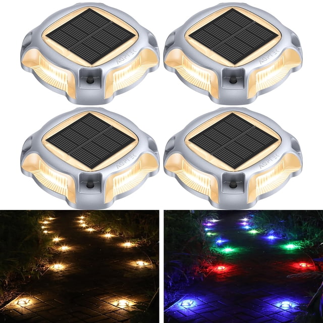 Luces solares para terraza AGPTEK RGB, paquete de 4 unidades, de aluminio, impermeables