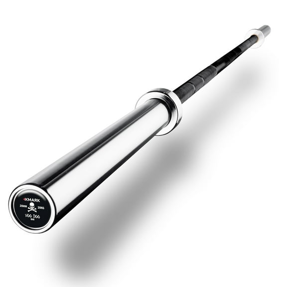 XMARK VOODOO 7' Olympic Bar, Chrome with Black Manganese Phosphate Shaft, 28 mm Grip