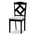 thumbnail image 3 of Baxton Studio Morigan Modern Transitional Grey Fabric Upholstered and Dark Brown Finished Wood 5-Piece Dining Set, 3 of 7