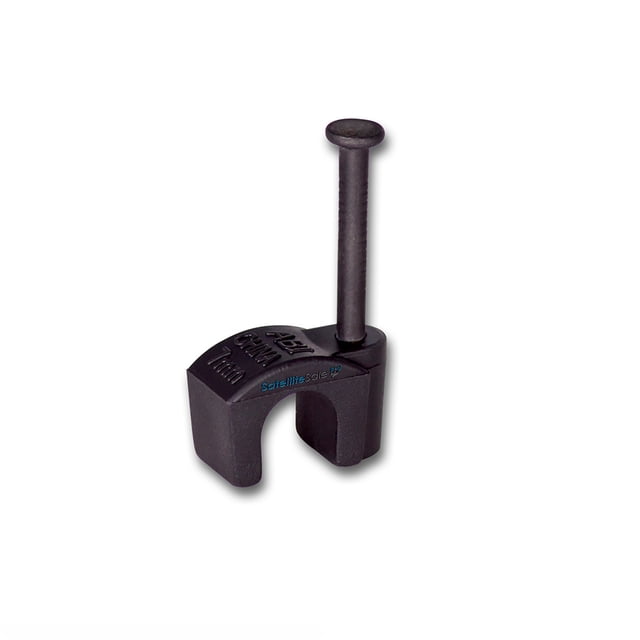 SatelliteSale Durable Plastic RG6 Clavo en Clip de Cable, Negro (100 Piezas por Bolsa)