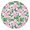 Pioneer Flower Floral-1, variant on Pioneer Flower Floral Print Pattern Round Fitted Tablecloth with Elastic Edge,Dining Table Cover Waterproof,Outdoor Round Tablecloth for Camping,Dining,Indoor and Outdoor