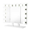 Impressions Vanity Trifecta Plus LED Illuminated 15 Light Bulbs 3 Mirrors Desk Makeup Vanity Mirror with Lights, White
