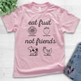 thumbnail image 2 of Kids Eat Fruit Not Friends T-Shirt, Youth Kids Boy Girl T-Shirt, Cute Vegan Shirt, Funny Vegan T-shirt, Light Pink, Large, 2 of 4