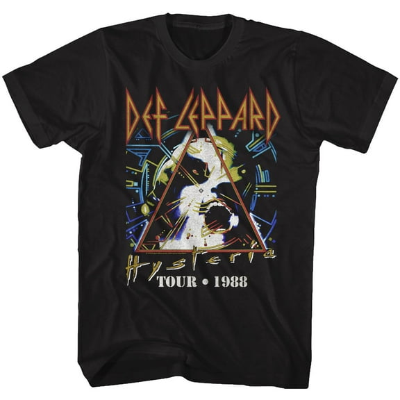American Classics Short Sleeve Crew Neck Def Leppard Vintage Graphic T-Shirt (Unisex Adult)
