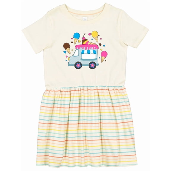 Inktastic Ice Cream Truck with Ice Cream Cones Girls Toddler Dress