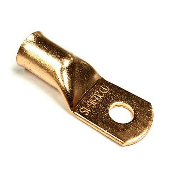 5/16" ID COPPER RING TERMINAL HEAVY DUTY SEAMLESS 2/0 GAUGE-5PK