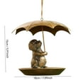 thumbnail image 2 of Animal Bird Feeder with Umbrella - Cute Squirrel/Cat/Dog Holding Umbrella Design Bird Feeder - Metal Hummingbird Feeders for Garden Yard Decor, for Birds Lovers, 2 of 3