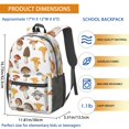 thumbnail image 3 of Mushroom and Chanterelle White Pattern 17" School Backpacks for Teens,Waterproof Oxford Fabric,S-Shape Padded Straps for School,Travel,Hiking,Camping, 3 of 6