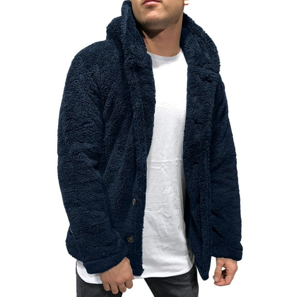 MAWCLOS MAWCLOS Sherpa Fuzzy Fleece Hoodie for Men Oversized Hooded