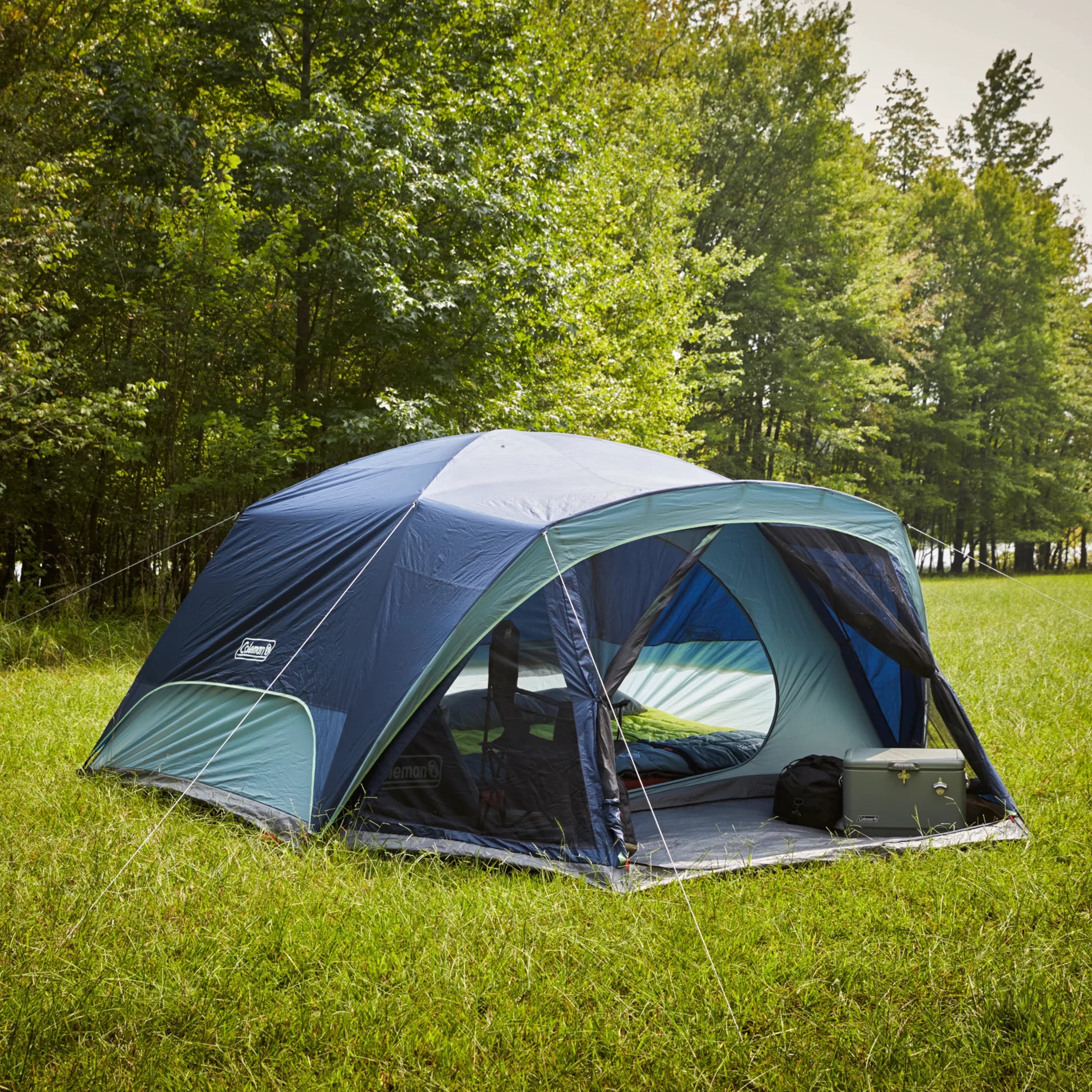 Tente de camping Coleman Skydome 8 personnes, avec pièce à moustiquaire, nuits bleues