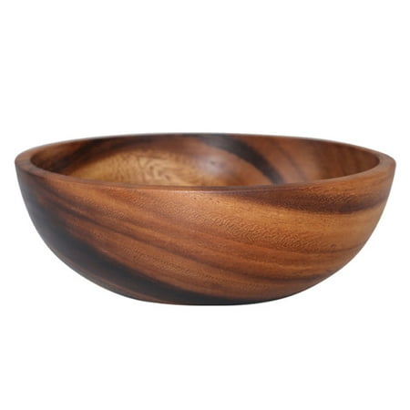 

International Finished Footed Serving Bowls for Fruits or Salads Household Round Wooden Fruit Salad Bowl Dinnerware Basin Container Kitchen Tool