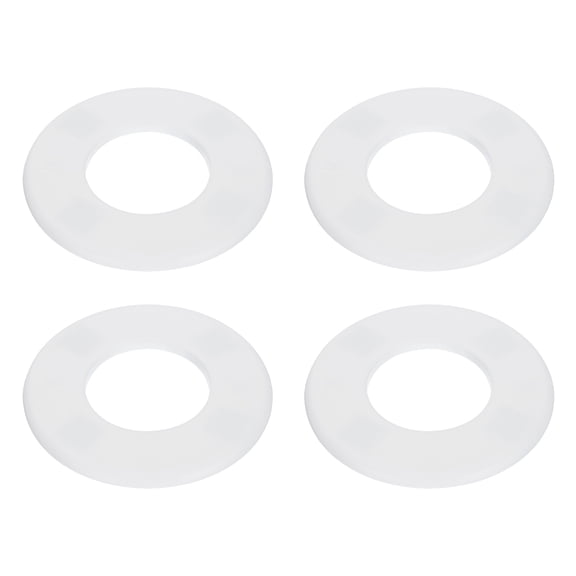 Uxcell 4pcs Wall Split Flange 64mm/2.5" Dia ABS Round Self-Adhesive Plates, White