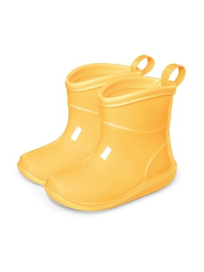 Toddler Girls' PVC Rain Boots Lightweight Waterproof Solid Color Rain Boots for Kids Yellow Toddler 5