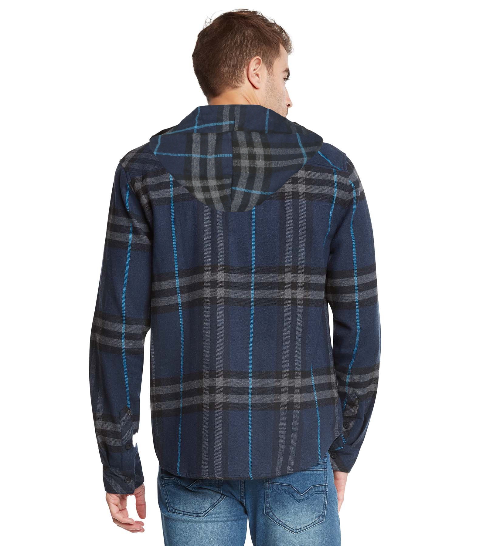 9 Crowns Men s Lightweight Plaid Flannel Shirt Blk Char X Large Walmart