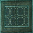 thumbnail image 1 of Ahgly Company Machine Washable Indoor Square Persian Turquoise Blue Traditional Area Rugs, 3' Square, 1 of 4