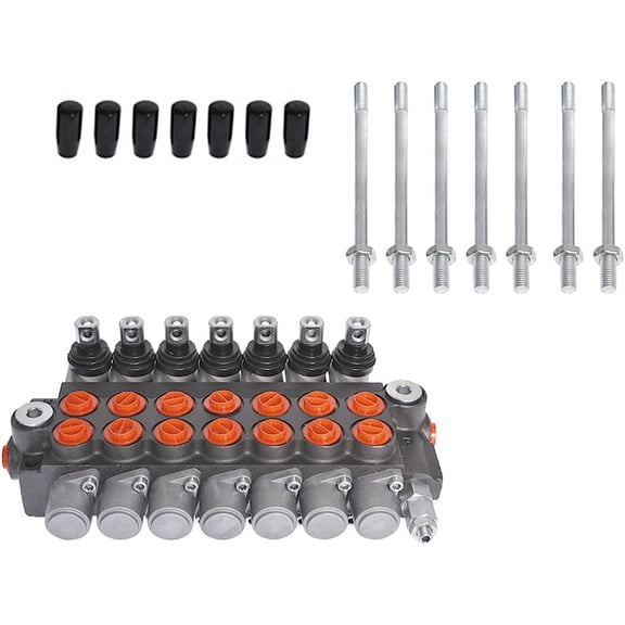 ALL-CARB 7 Spool Hydraulic Double Acting Control Monoblock Valve 11GPM for Loaders, Log Splitters, Forklift Environment Vvehicles, Light Loading Machines, etc