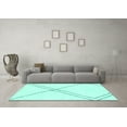 thumbnail image 3 of Ahgly Company Indoor Rectangle Solid Turquoise Blue Modern Area Rugs, 2' x 5', 3 of 4
