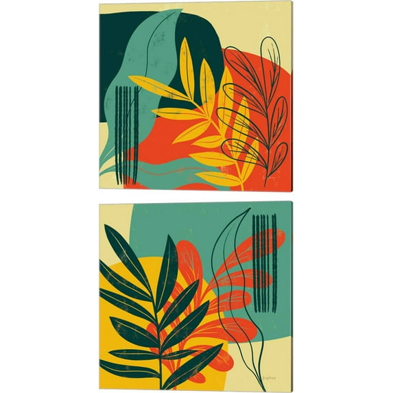 Great Art Now Mid Century Modern by Becky Thorns 2 Piece Canvas Art Set Each 14W x 14H