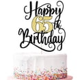 thumbnail image 1 of Cake Topper Ruscalin Black and Gold Flashes para fiesta de 65 cumpleaños, 1 of 7
