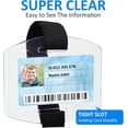 thumbnail image 3 of NOGIS 5 Pack Arm Badge Holder Card Holder ID Armband with Black Adjustable Elastic Strap Fastener Clear Plastic Name Tag Holder, Black, 3 of 7