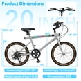thumbnail image 2 of Costway 20 Inch LED-lit Cycling Bike with 2 Speakers, Ambient Lights, Wireless Connection Silver, 2 of 10