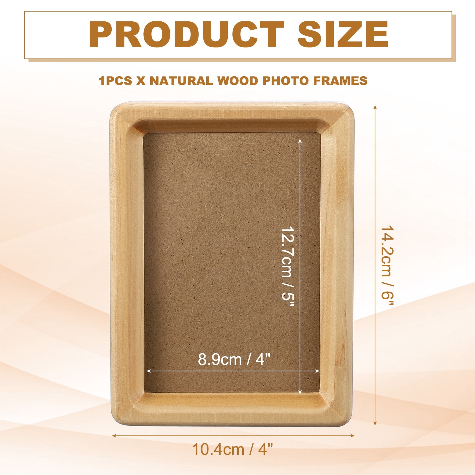 Unique Bargains Mini Tabletop Frame with Mat Wood Color 4" x 5"