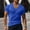 Blue, variant on Men's V Neck Slim Fit Muscle T Shirt Short Sleeve Bodybuilding Tee Tops