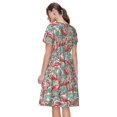 thumbnail image 2 of Bixox Robe d'Été à Manches Courtes pour Femmes Robe Ample Longueur Genou avec Poches-Rose Flamant Rose, 2 of 7