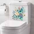 ZY1Pc Toilet Stickers, Peony Butterflies Bathroom Toilet Seat Lid Cover