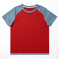 thumbnail image 5 of T Shirts For Women Red Womens Tops Fashion Summer Neck Short Sleeve Vacation Outfits, 5 of 5