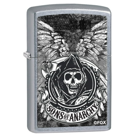 Anarchy Zippo Lighter - Zippo Lighter: Sons of Anarchy Wings - Street Chrome 79404