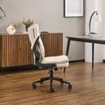 thumbnail image 2 of Ktaxon High Back Office Chair, Rocking Desk Chair with Flip-Up Armrests, Adjustable Height, 360-Degree Swivel & Wheels, Cat Scratch Resistant Fabric, Beige, 2 of 7