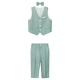 thumbnail image 2 of Hiijoy Toddler Boys Formal Suit Waistcoat Pants Bow Tie Party Tuxedo Outfits, Sizes 3-4T, 2 of 4