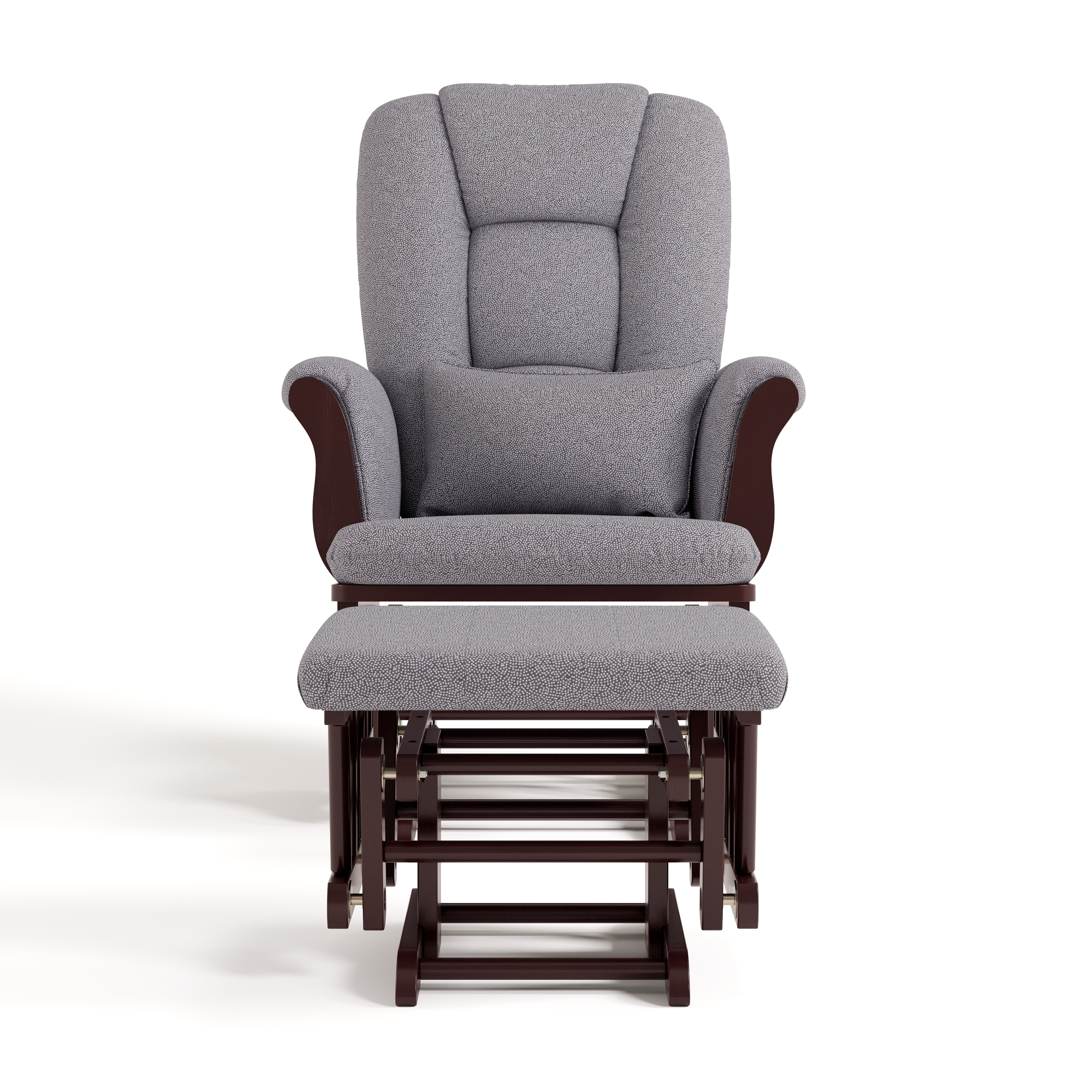 Storkcraft Tuscany Infant Nursery Glider & Ottoman Espresso with Gray Swirl