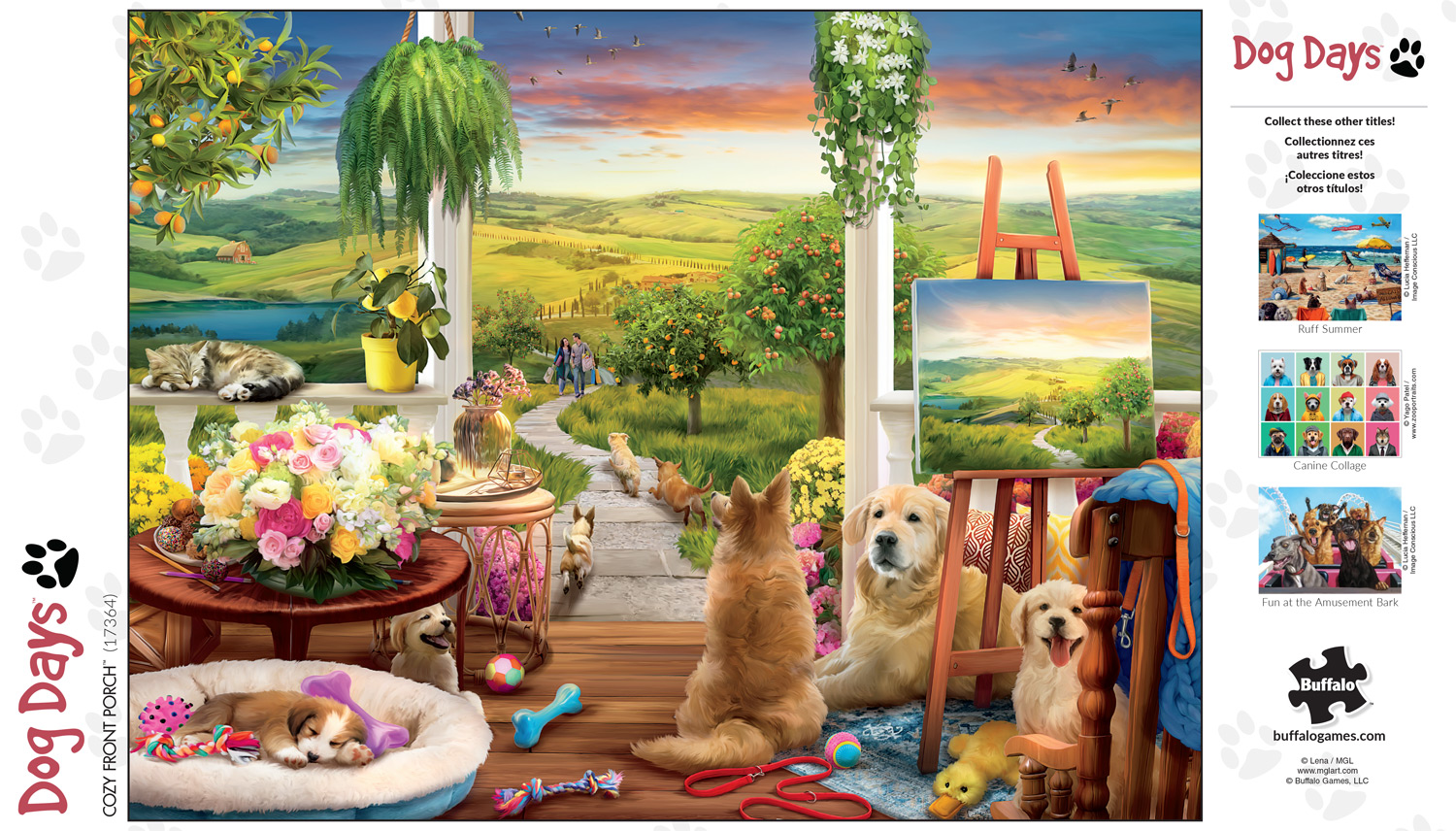 Buffalo Games 750-Piece Dog Days Cozy Front Porch Interlocking Jigsaw Puzzle